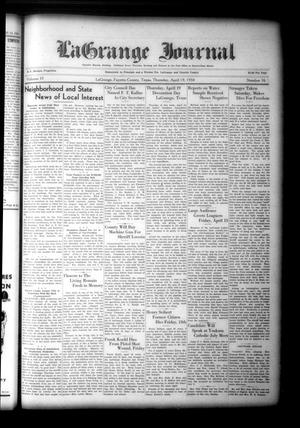 Primary view of object titled 'La Grange Journal (La Grange, Tex.), Vol. 55, No. 16, Ed. 1 Thursday, April 19, 1934'.