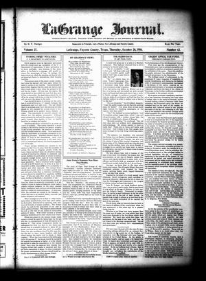 La Grange Journal. (La Grange, Tex.), Vol. 37, No. 43, Ed. 1 Thursday, October 26, 1916