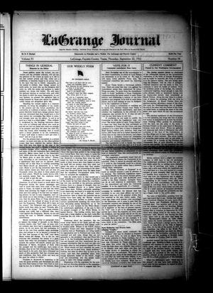 Primary view of object titled 'La Grange Journal (La Grange, Tex.), Vol. 53, No. 38, Ed. 1 Thursday, September 22, 1932'.