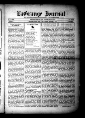 La Grange Journal (La Grange, Tex.), Vol. 52, No. 49, Ed. 1 Thursday, December 3, 1931