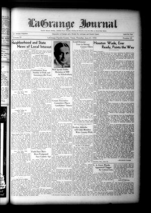 Primary view of object titled 'La Grange Journal (La Grange, Tex.), Vol. 55, No. 25, Ed. 1 Thursday, June 21, 1934'.