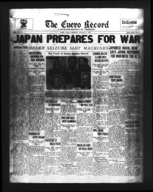 Primary view of object titled 'The Cuero Record (Cuero, Tex.), Vol. 40, No. 9, Ed. 1 Thursday, January 11, 1934'.