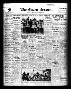 Primary view of object titled 'The Cuero Record. (Cuero, Tex.), Vol. 41, No. 238, Ed. 1 Friday, October 11, 1935'.
