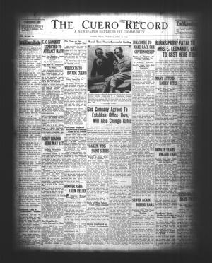 Primary view of object titled 'The Cuero Record (Cuero, Tex.), Vol. 70, No. 90, Ed. 1 Tuesday, April 16, 1929'.