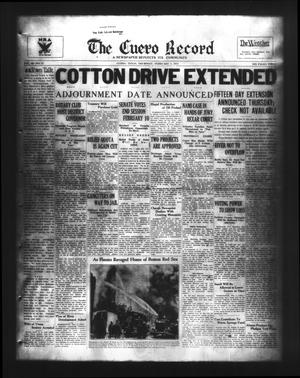 Primary view of object titled 'The Cuero Record (Cuero, Tex.), Vol. 40, No. 27, Ed. 1 Thursday, February 1, 1934'.