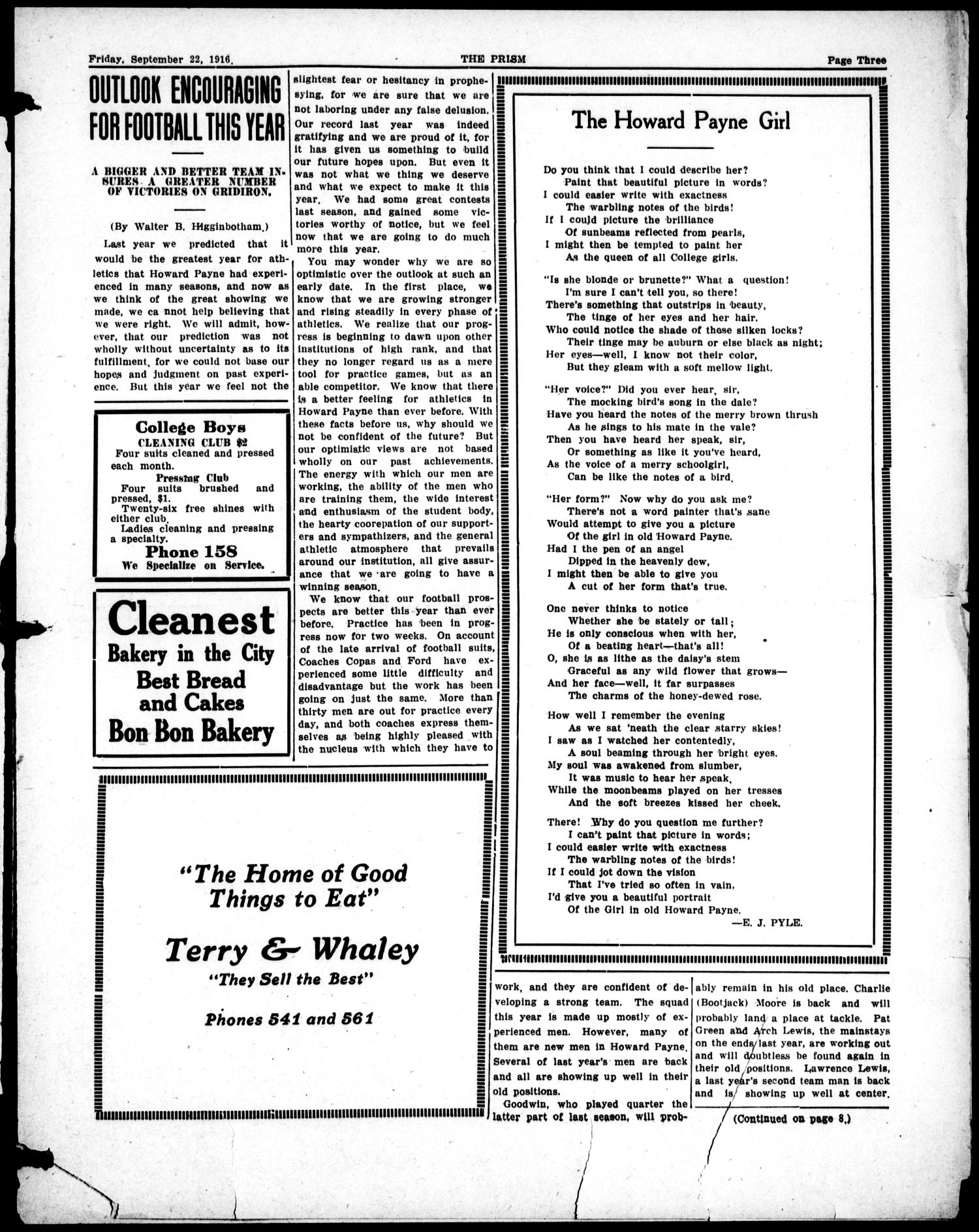 The Prism (Brownwood, Tex.), Vol. 16, No. 3, Ed. 1, Friday, September 22, 1916
                                                
                                                    [Sequence #]: 3 of 8
                                                