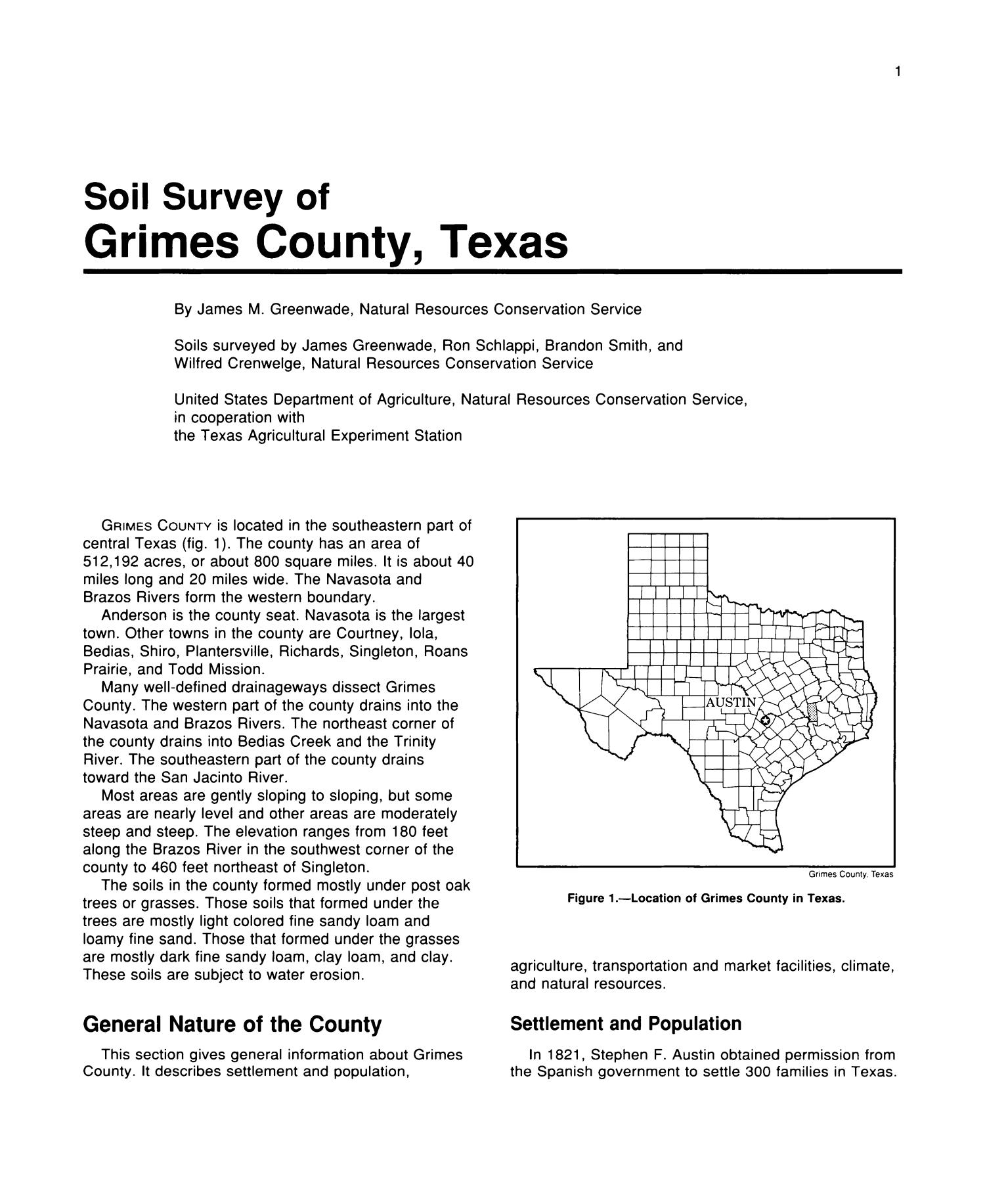 Soil Survey Of Grimes County Texas Page 1 The Portal To Texas History