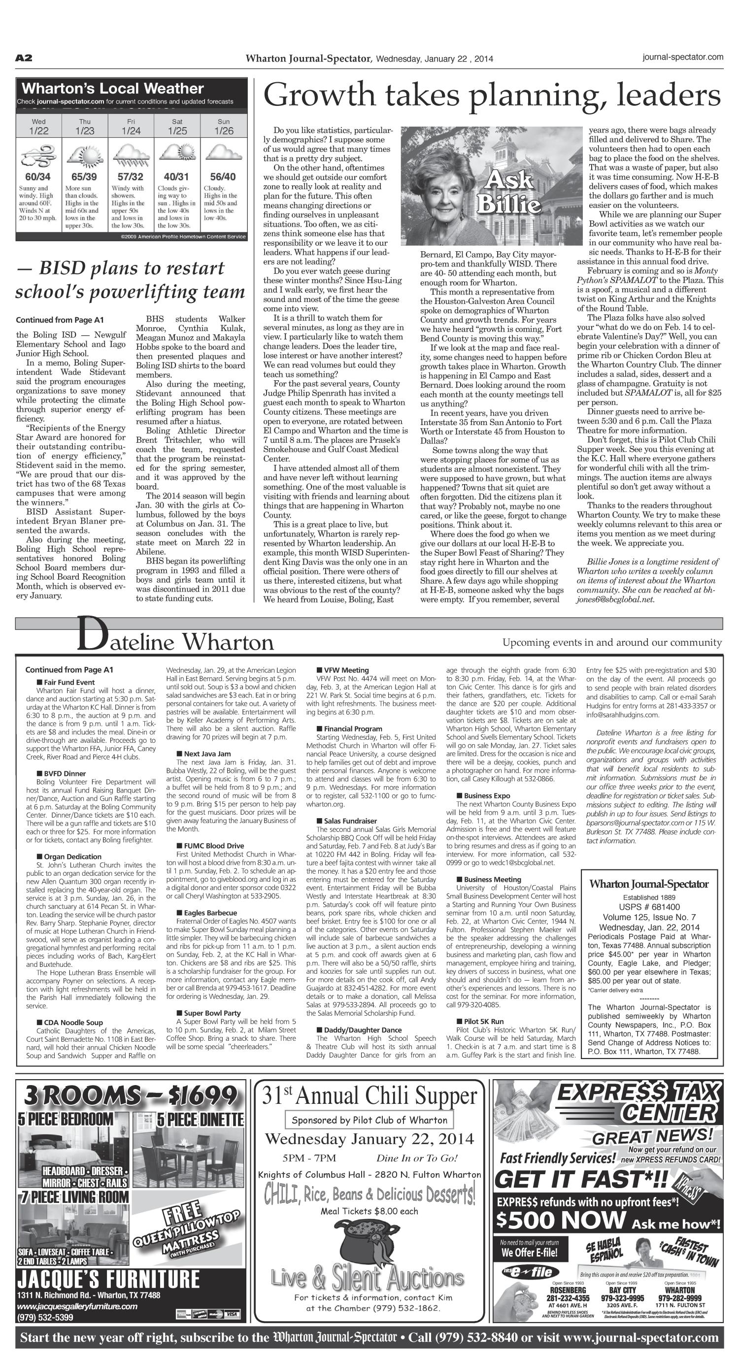 Wharton Journal Spectator Wharton Tex Vol 125 No 7 Ed 1